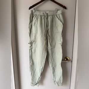 Nicole Miller Linen Cargo Style Pants